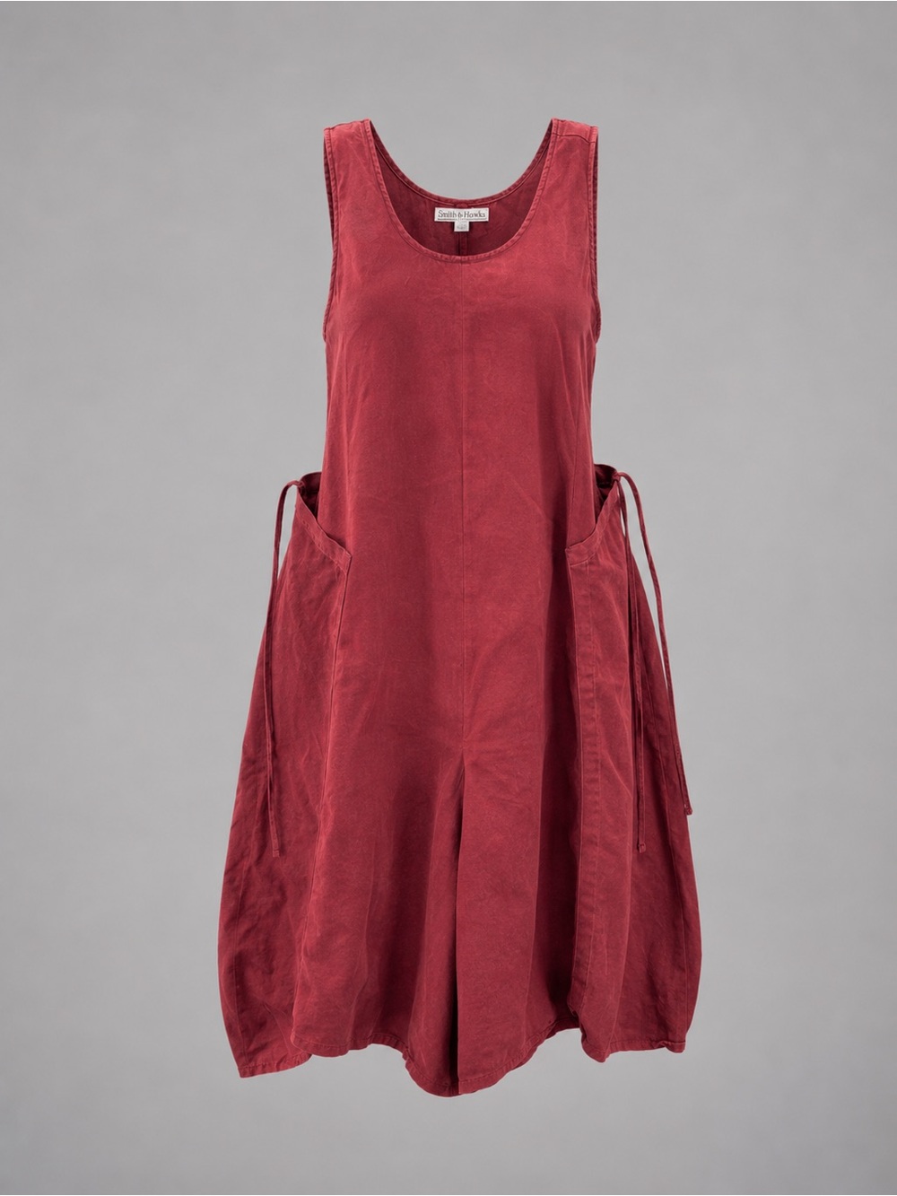 Smith and Hawken Sleeveless Rust Red Linen Tie front Dress